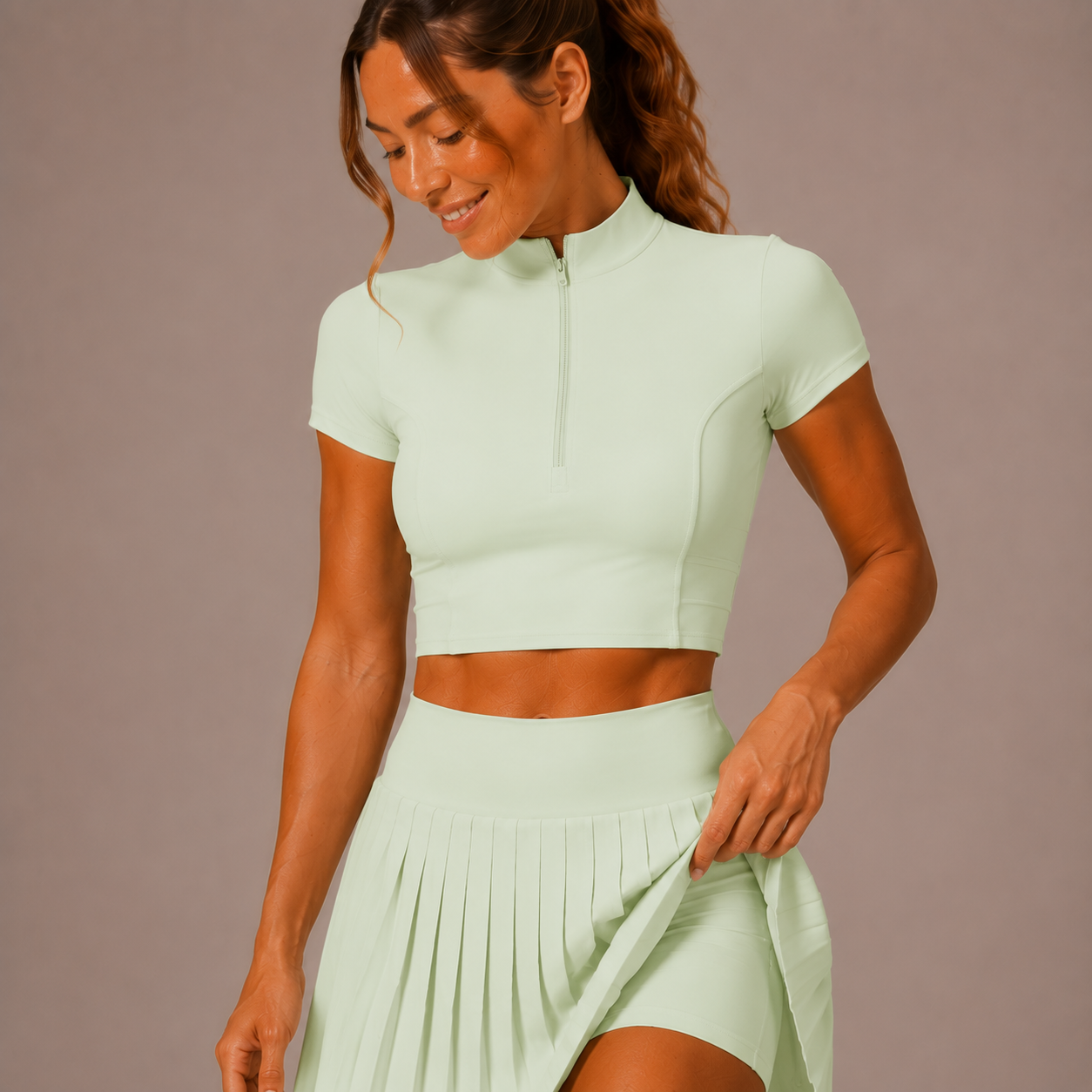 Women’s Pleated Skirt Set – Court Polo