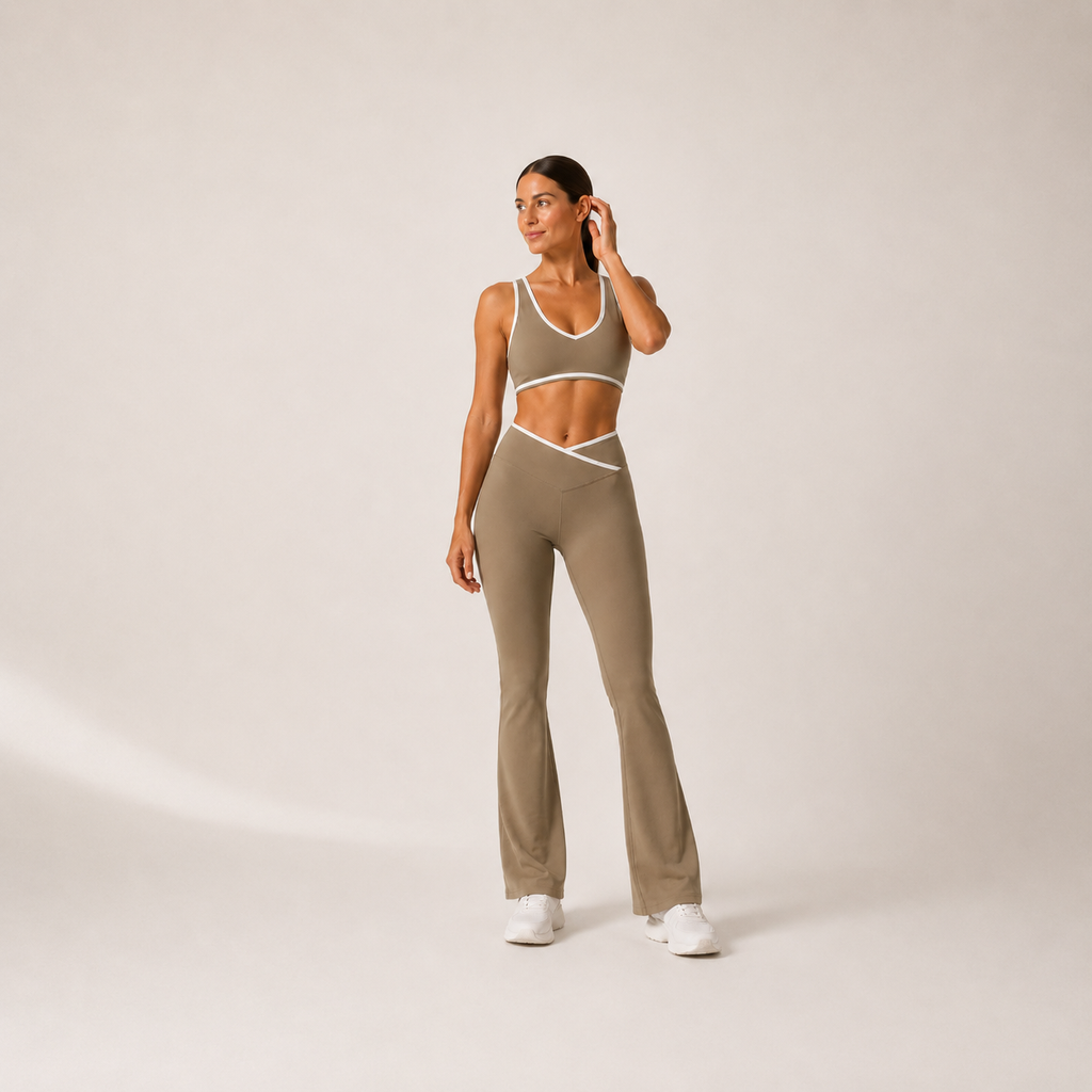 Women’s Top & Flare Pants Set – Outline Signature