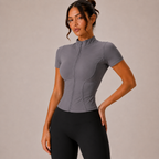 Top Sculpt Zip de Manga Corta