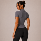 Top Sculpt Zip de Manga Corta