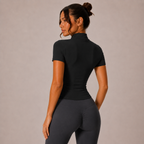 Top Sculpt Zip de Manga Corta