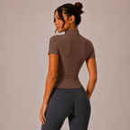 Top Sculpt Zip de Manga Corta