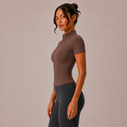 Top Sculpt Zip de Manga Corta