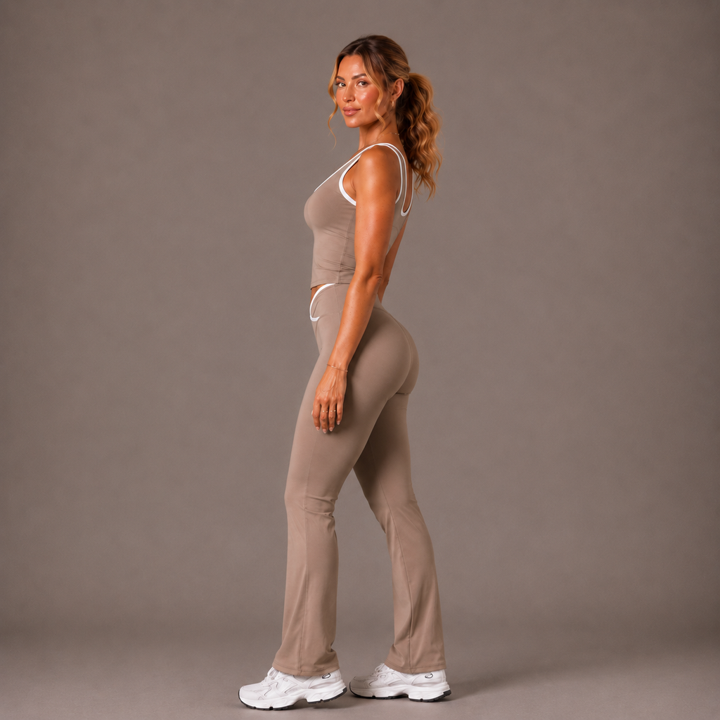 Women’s Top & Flare Pants Set – Outline Flow