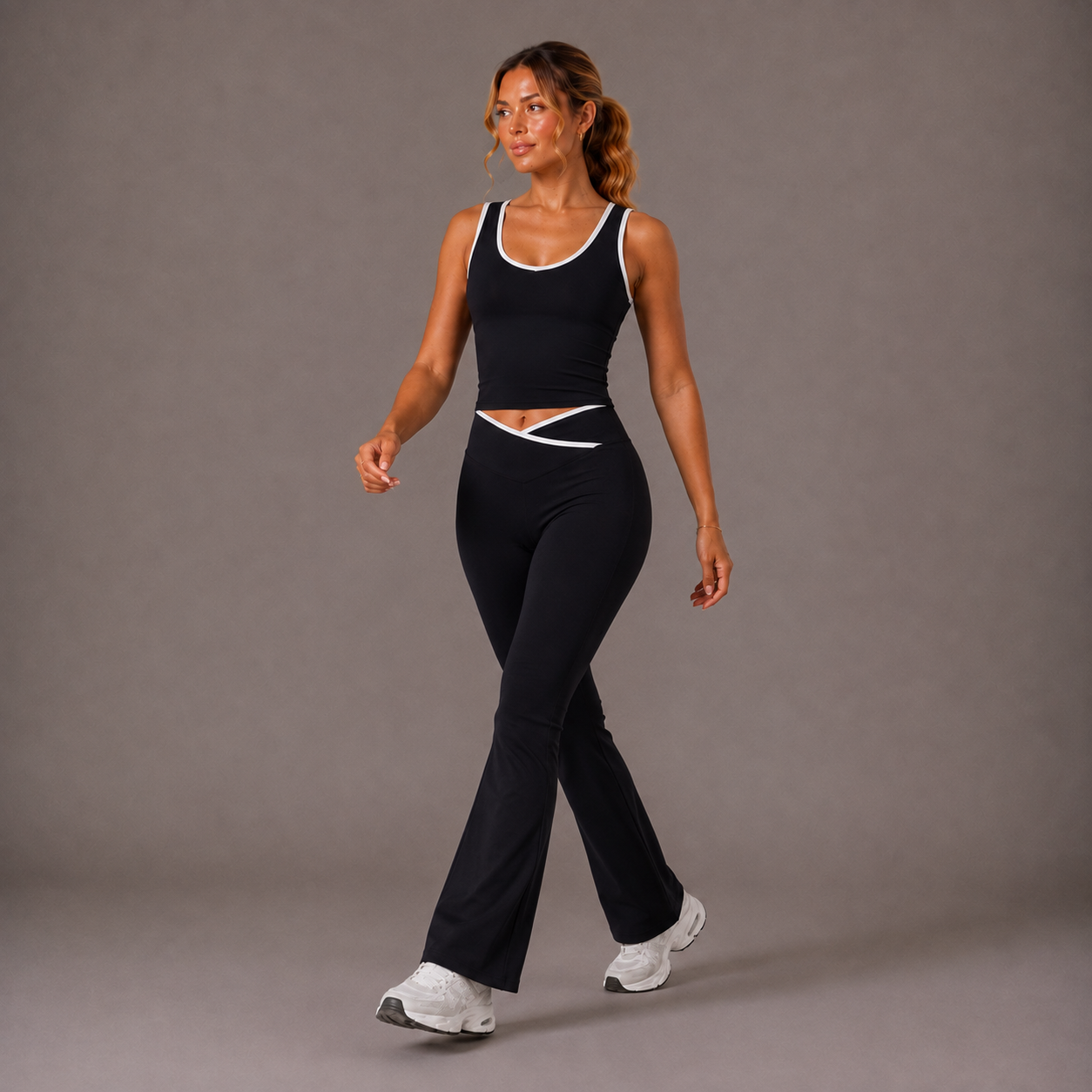 Women’s Top & Flare Pants Set – Outline Flow