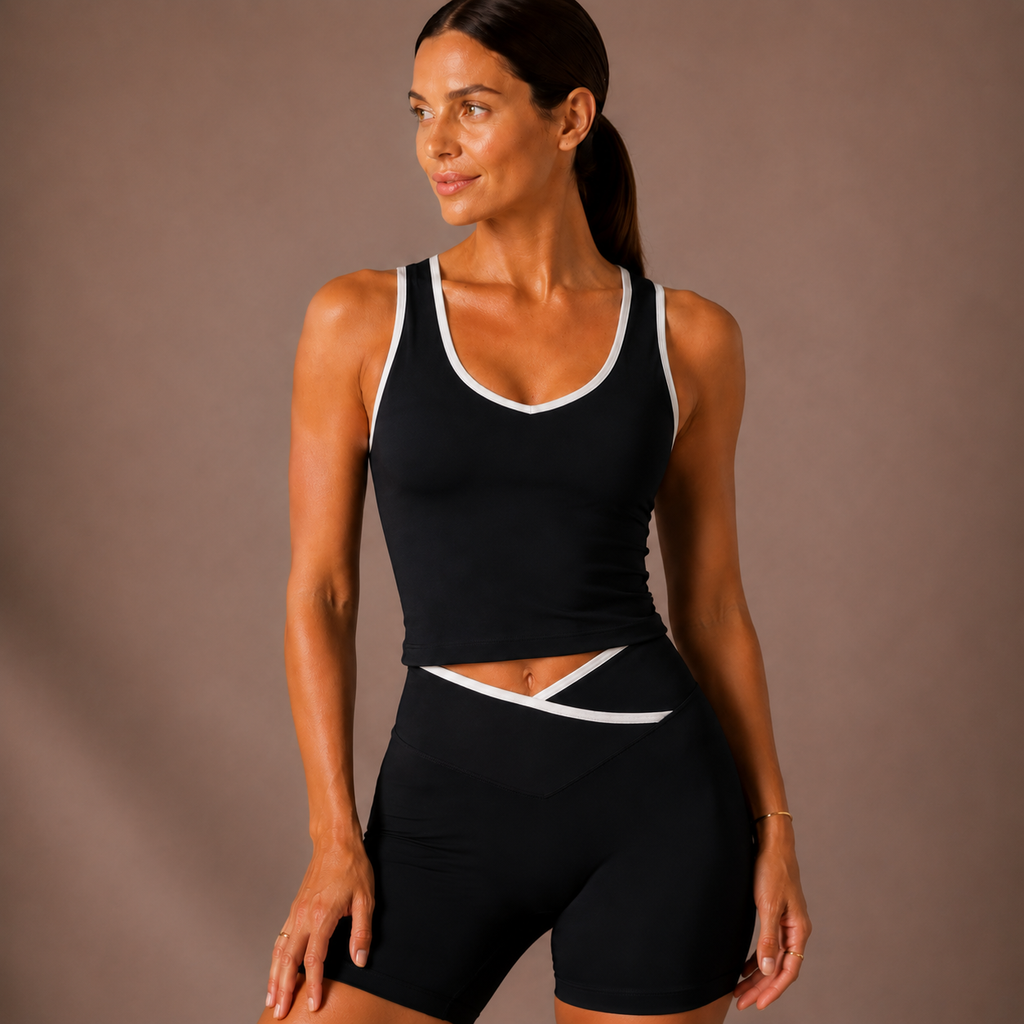 Women’s Top & Shorts Workout Set – Outline Studio