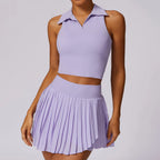Conjunto Court Polo Plisado